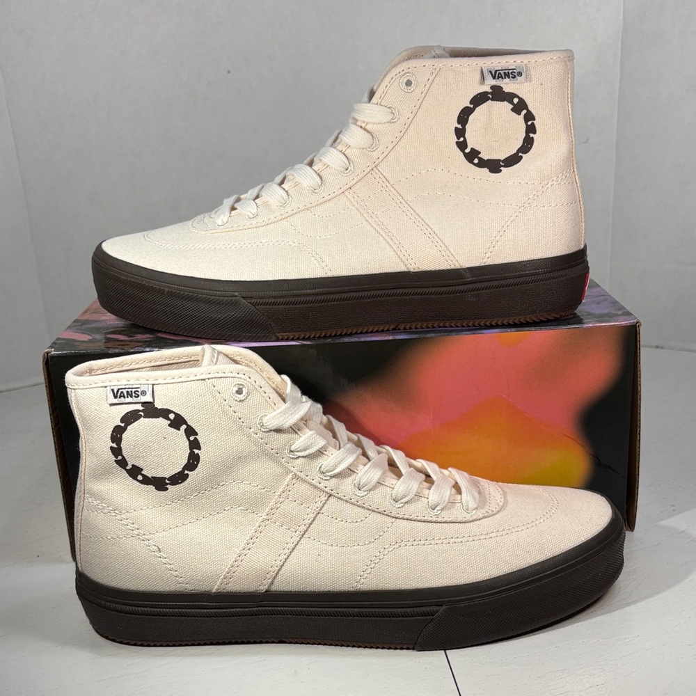 NWT Vans Quasi Hi Top Skateboard Shoes Gilbert Crockett Cream/Brown Women’s 8.5
